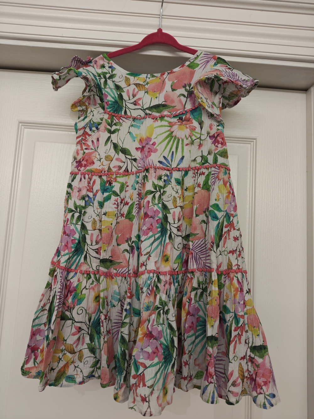 next Multi-Color Floral Tiered Girls' Dress - Pink Accents